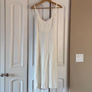 UO white linen midi dress